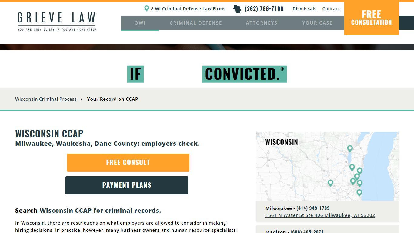 Wisconsin CCAP: Counties including Milwaukee, Racine, Ozaukee, Brown ...